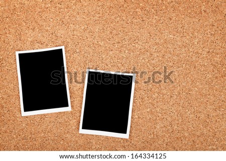 photo frames on cork texture background with copyspace