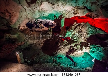 Green grotto caves in Jamaica travel destination scenic Royalty-Free Stock Photo #1643401285