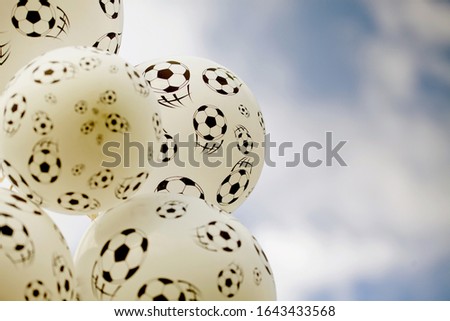 balloon with footballs - soccer supporter - world cup