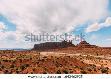 Landscape of (Monument Valley, Arizona, West USA). Picture from road