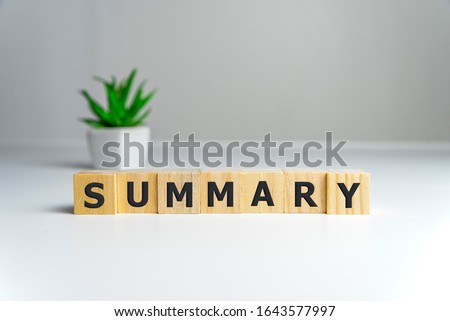 SUMMARY word on wooden cubes, Summary concept Royalty-Free Stock Photo #1643577997
