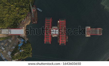 Aerial view of Steel Bridge Construction