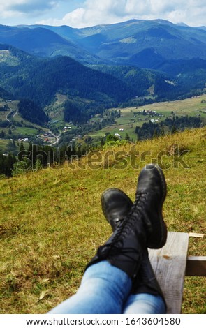 photo about rest in mountains. its time to relax