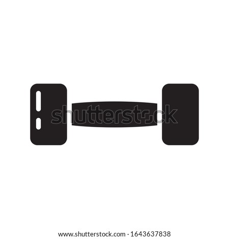 Cutout silhouette dumbbell icon. Outline template for sport goods and shop. Black and white simple illustration. Flat hand drawn isolated vector image on white background