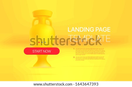 Promo landing page template with a golden prize 