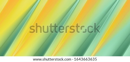 Minty green and yellow smooth stripes abstract modern background. Liquid gradients vector design
