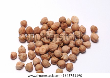 Chickpeas Raw uncooked isolated on white background