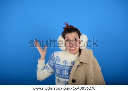 fashionable woman in winter clothes style beauty advertising background