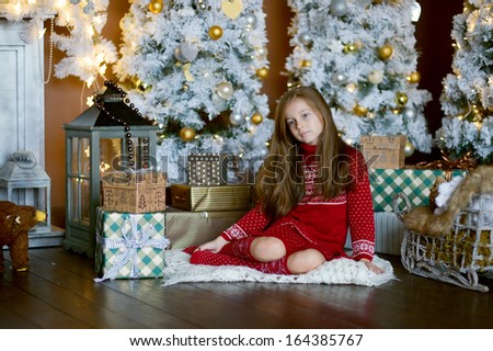 Adorable little girl celebrating christmas 