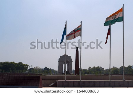 Inside view of National War Memorial in Delhi India, War Memorial full view during evening