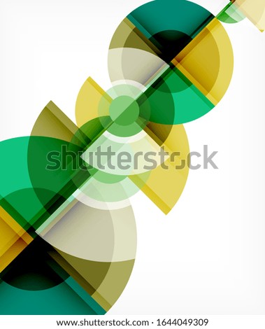 Abstract background, circle and triangle design round shapes overlapping each other. Geometric trendy template. Vector Illustration For Wallpaper, Banner, Background, Card, Book Illustration, landing