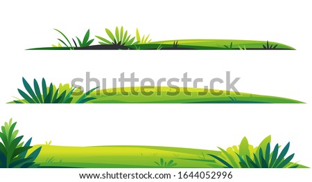 Green lawns with grass and plants on white background, composition of plants on the sunny lawn Royalty-Free Stock Photo #1644052996