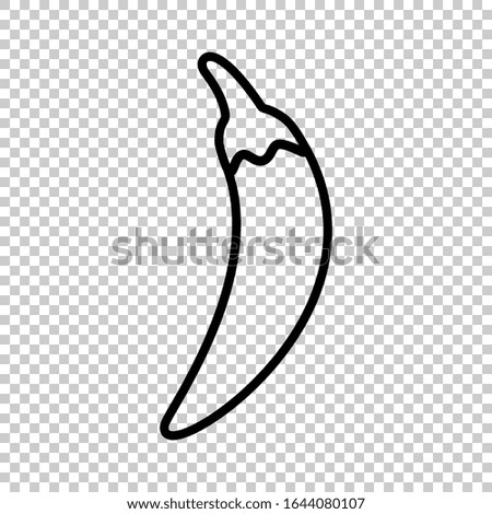 outline spicy peppers icon flat vector on transparent background