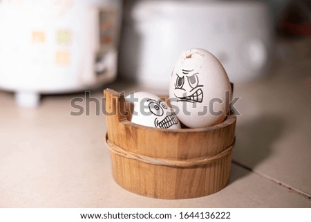 Emotion painted eggs.That arguing, arguing, should not cause violence
