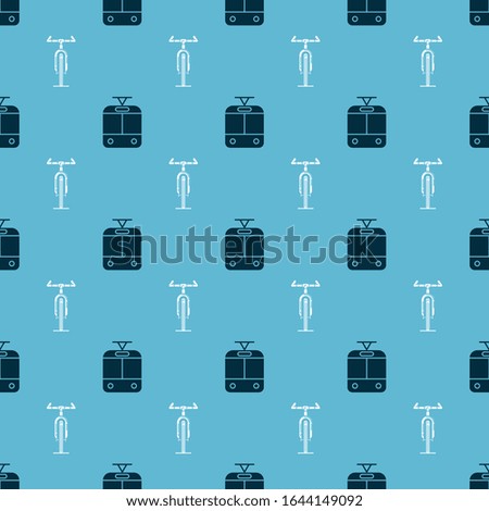 Set Tram and railway and Bicycle on seamless pattern. Vector