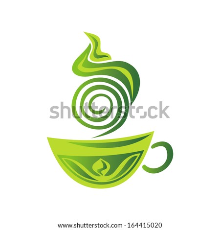 Green tea cup vector illustration