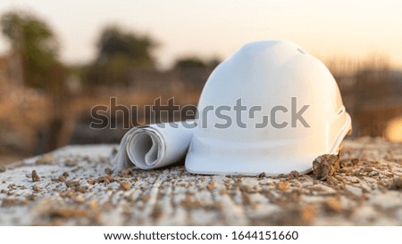 white hard safety helmet hat for safety project of workman as engineer or worker