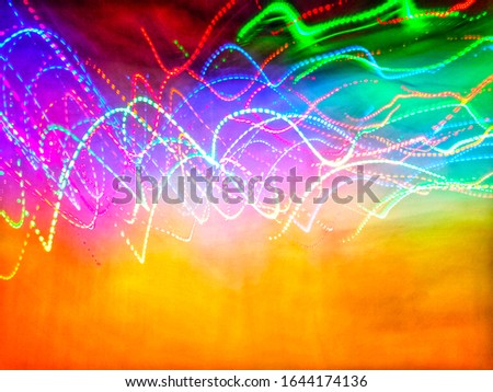Colorful light trail with motion blur.  Long time exposure.