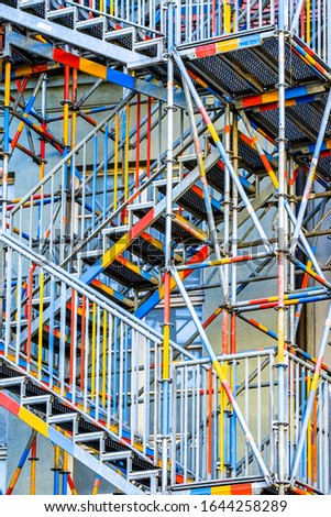 modern scaffolding at a construction site