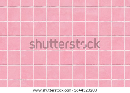 Pink tile wall texture background, colored mosaic background tiles