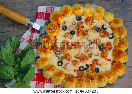 Mince Chicken Pizza Stock Photos. Minced chicken and vegetables pizza, stock photos