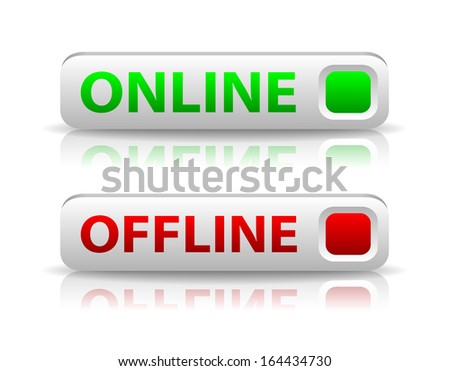 vector green and red state indicator button with light shadow and reflection Royalty-Free Stock Photo #164434730