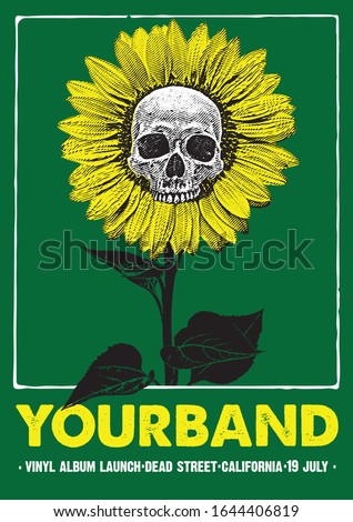 Flower Skull Gig Poster Flyer Template