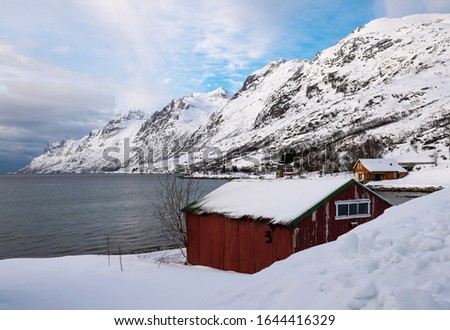 winter in the fjord. Ersfjord. Troms