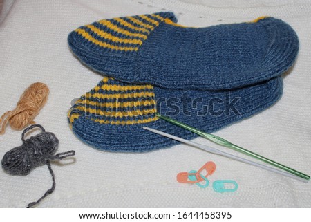 knitted product, Slippers with tools