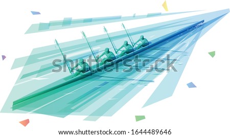 Men's lightweight coxless four race Royalty-Free Stock Photo #1644489646