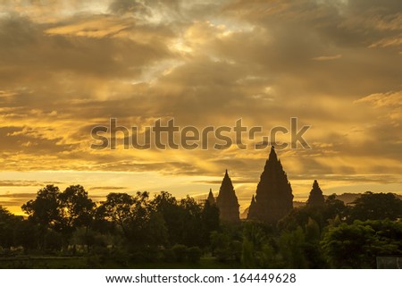 Surine scence of Prambanan Temple, Java, Indonesia