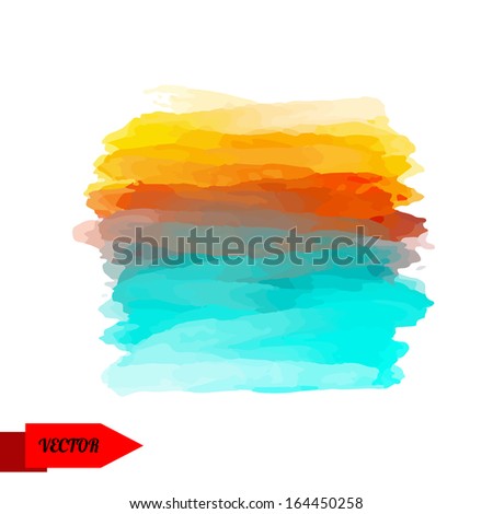 Abstract watercolor multicolor spot isolated on white background. Hand painting - vector