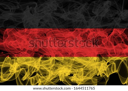 Germany Smoke Flag on Black Background, Germany flag
