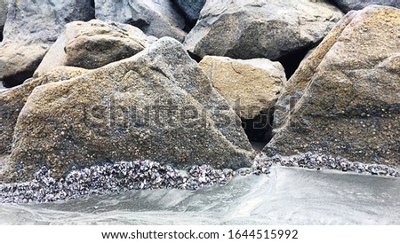 Closeup photo of ocean rocks