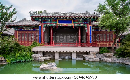 Chinese classical royal garden architectural landscape

