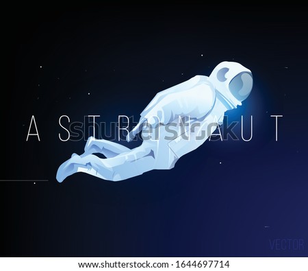 Astronaut in space zero gravity. Royalty-Free Stock Photo #1644697714