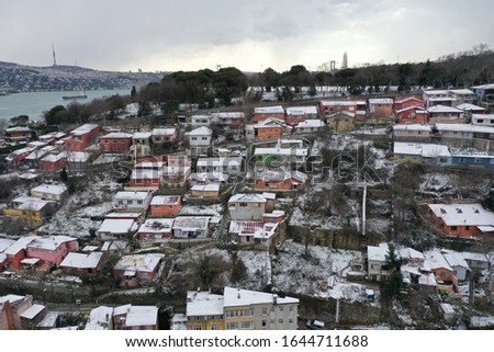 A winter day in Arnavutkoy, Istanbul. It is located near to Istanbul Strait, Turkey