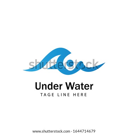 Under Water for company business logo identity
