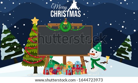 Border template with christmas theme background illustration