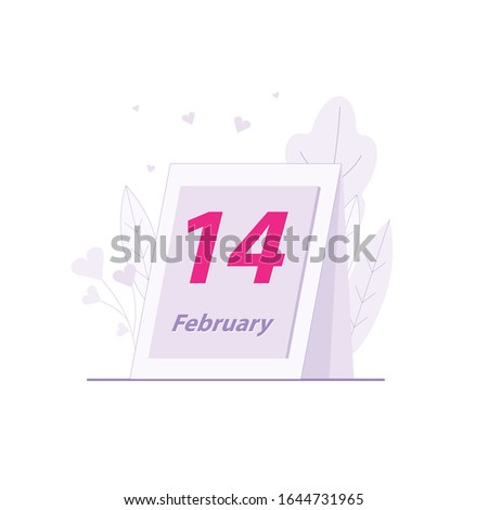 
Couple man and woman isitting at a table on a calendar . Congratulations happy Valentine's Day, declaration of love isolated on white background