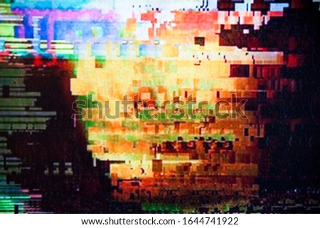 Abstract glitch background. Glitch art. Pixelated texture. Digital errors on the screen. Digital artifacts. Pixel noise.