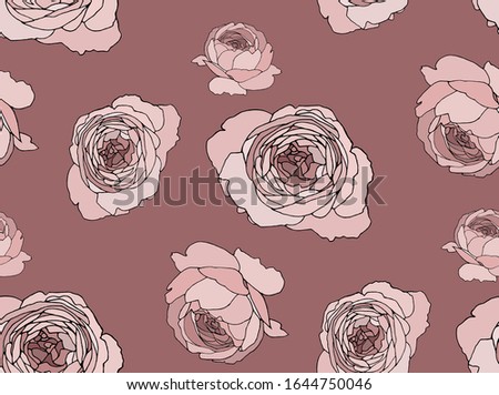 Seamless pattern with roses. For wrapping, fabric, wallpaper. On a pink background