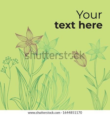 Vector floral background with flower and leafs illustrations