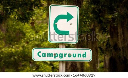 Street Sign the Direction Way to Campground