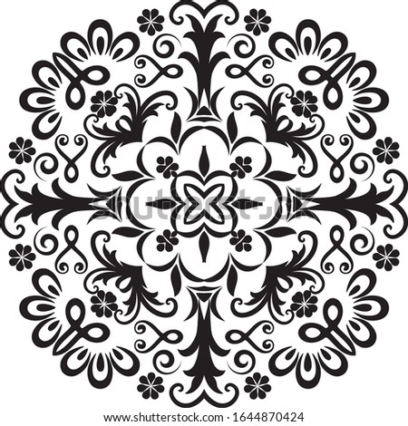 traditional mandala with black color