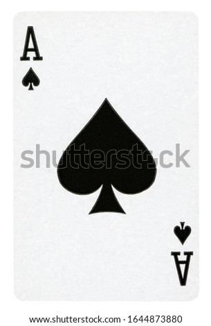 Ace of Spades playing card isolated on white (clipping path included)