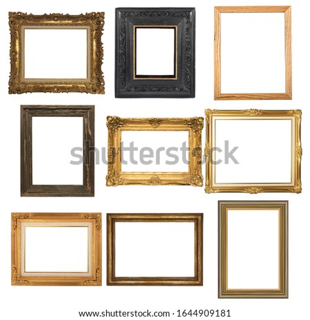 a collection of empty frames 