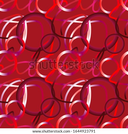 Vector seamless pattern with gradient red shapes. Vector design of tile, carpet, tablecloth fabric, cushion, pillow, bags, cover. 