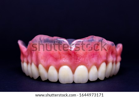 Dental prosthesis close up with macro lens