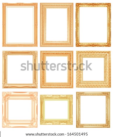 Set picture frame isolated on white background